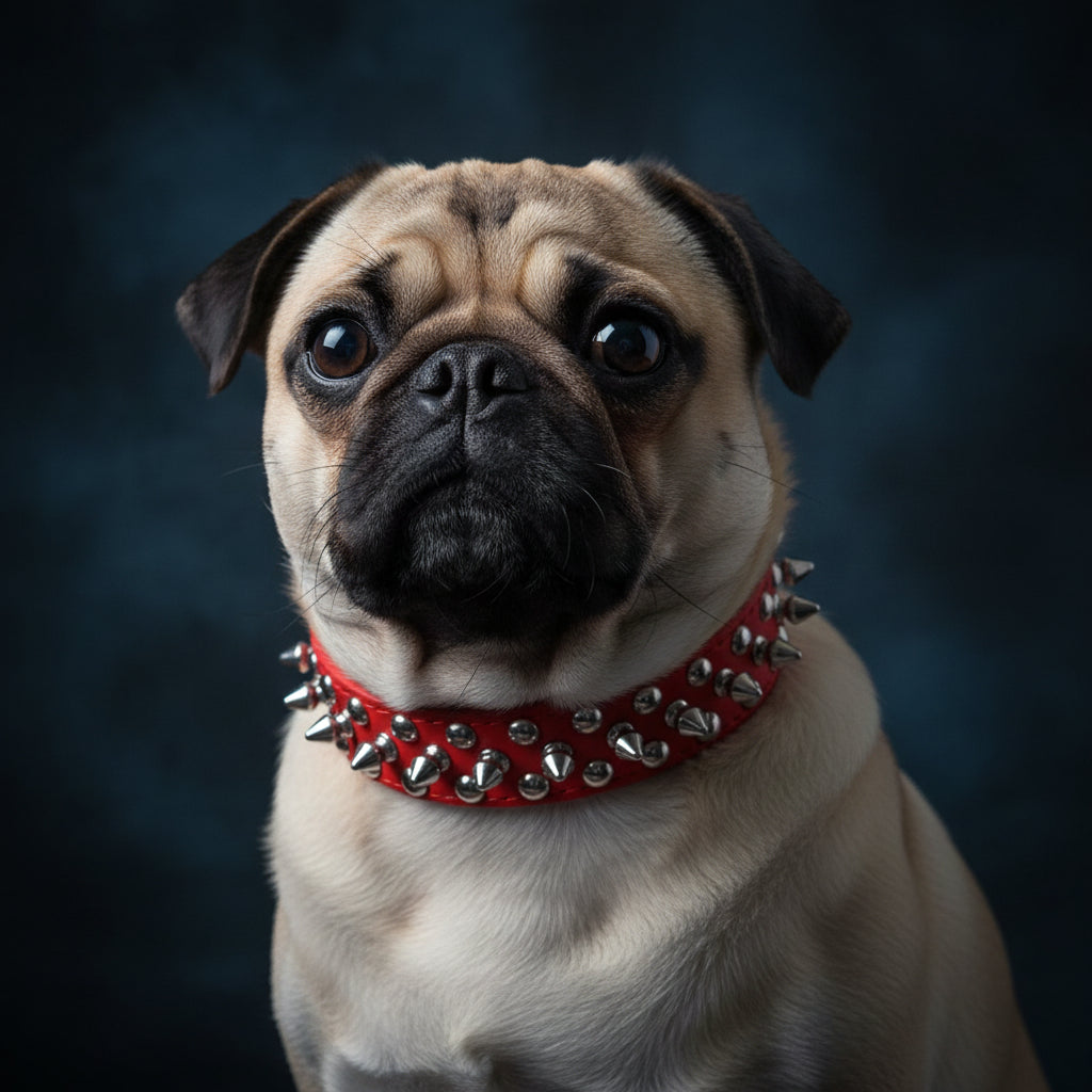 Dogesh Punk Spike Collar — Studded Leather Collar for Small & Medium Dogs