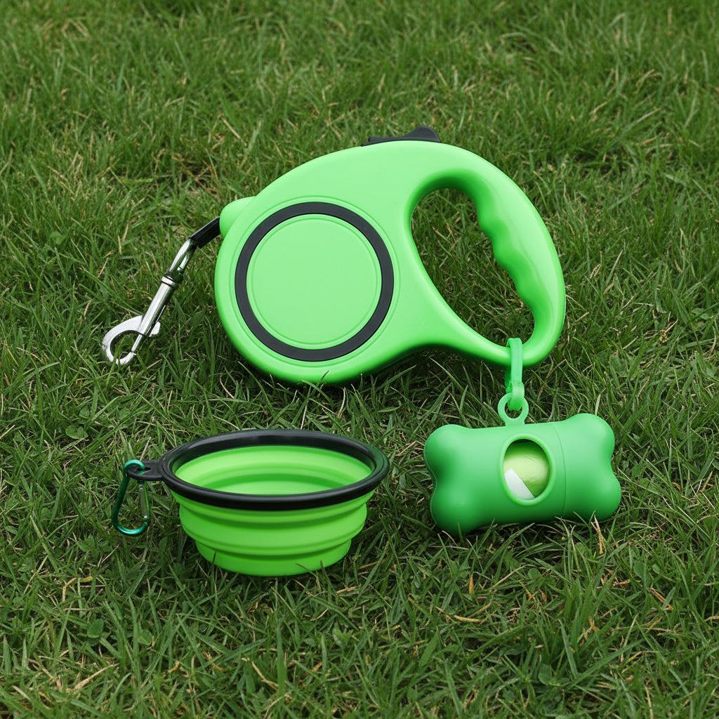 Dogesh 3-in-1 Walk Set — Rope Leash, Traction Lead &amp; Travel Bowl