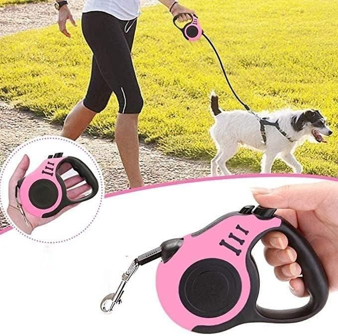 Dogesh 5m Retractable Strap Leash — Long Walking Lead for Dogs & Cats
