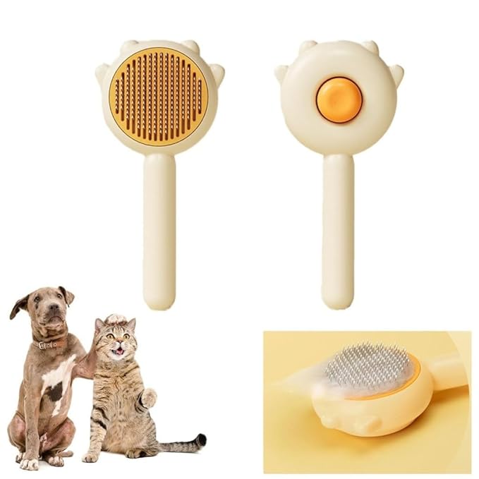 Dogesh Self-Cleaning Slicker Brush — Deshedding Comb for Cats & Dogs